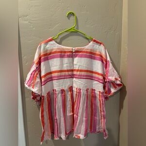 Striped Pink and Orange Blouse